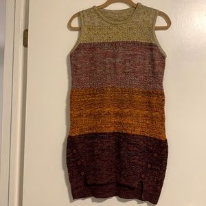 Multi-colors sleeveless sweater dress